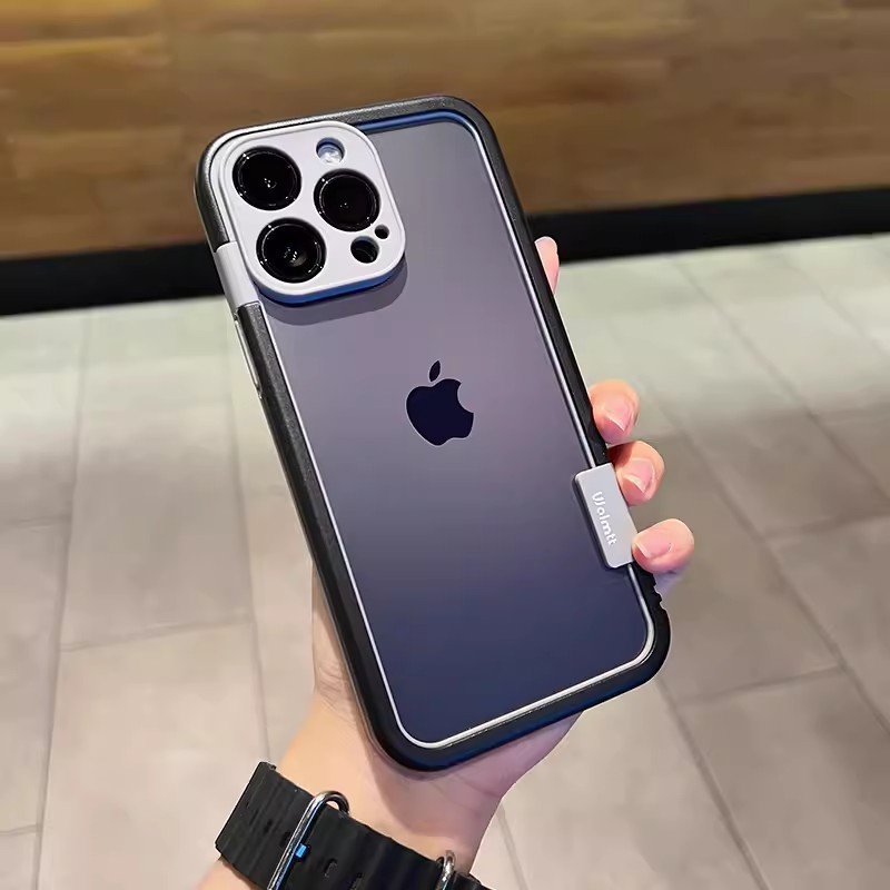 Marco de silicona de color de contraste simple para iPhone14ProMax funda para teléfono móvil 15 Apple 12 mujeres 13 nuevo X/XR