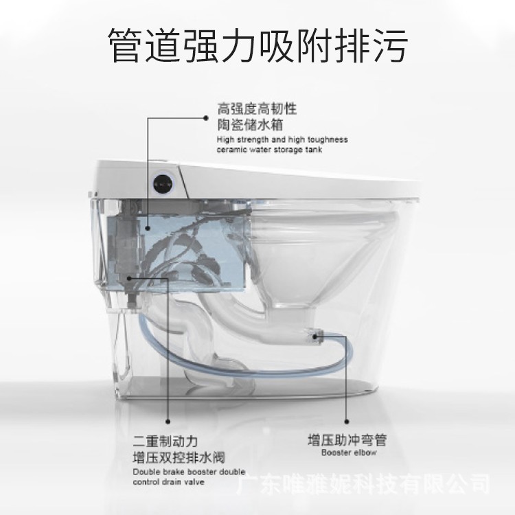 Inodoro inteligente límite de presión automático sin agua 1 pieza de voz Flip control remoto espuma inodoro Ultimate Edition image 3