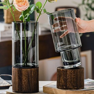 Yuxu Accessible Luxury High-End Vase Ornaments Simple and Creative Glass Water-Raised Flowers Roses and Lilies Living Room Table Flower Arrangement