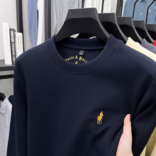 外贸2025春秋季保罗小马刺绣圆领长袖体恤男中青年休闲男装卫衣潮