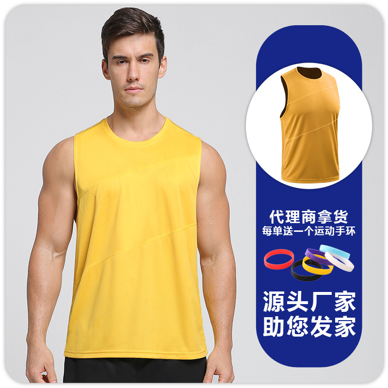 Maratón de verano chaleco deportivo de secado rápido chaleco sin mangas de los hombres corriendo entrenamiento de baloncesto Chaleco de fitness Suelto image 11