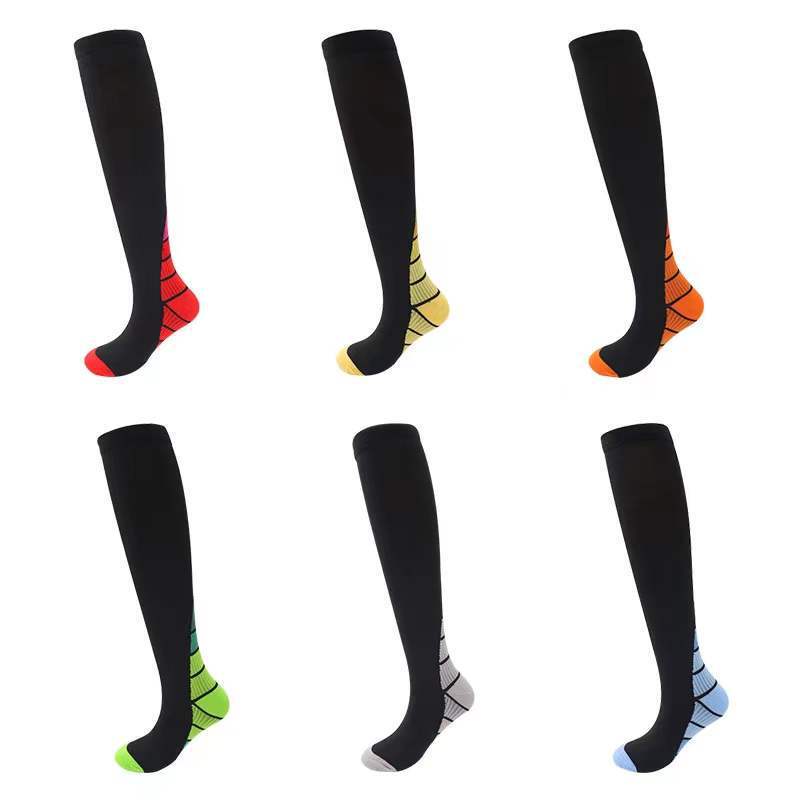 New Aliexpress Hot Selling Gradient Mixed Color Pressure Socks Sports Calf Socks Skipping Rope Fitness Sports Socks Wholesale