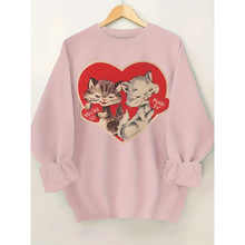 T 61154 Cat Print Zip Hoodie Сèӡ���������¿羳����ͨ