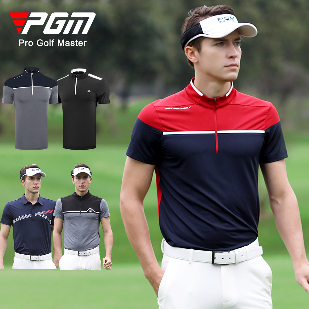 Áo thun golf nam ngắn tay thoáng khí nhanh khô — YF255-Đỏ Trắng, YF247-Áo màu xanh navy xám, YF263 ngắn tay trắng xám, YF255-Trắng Đen