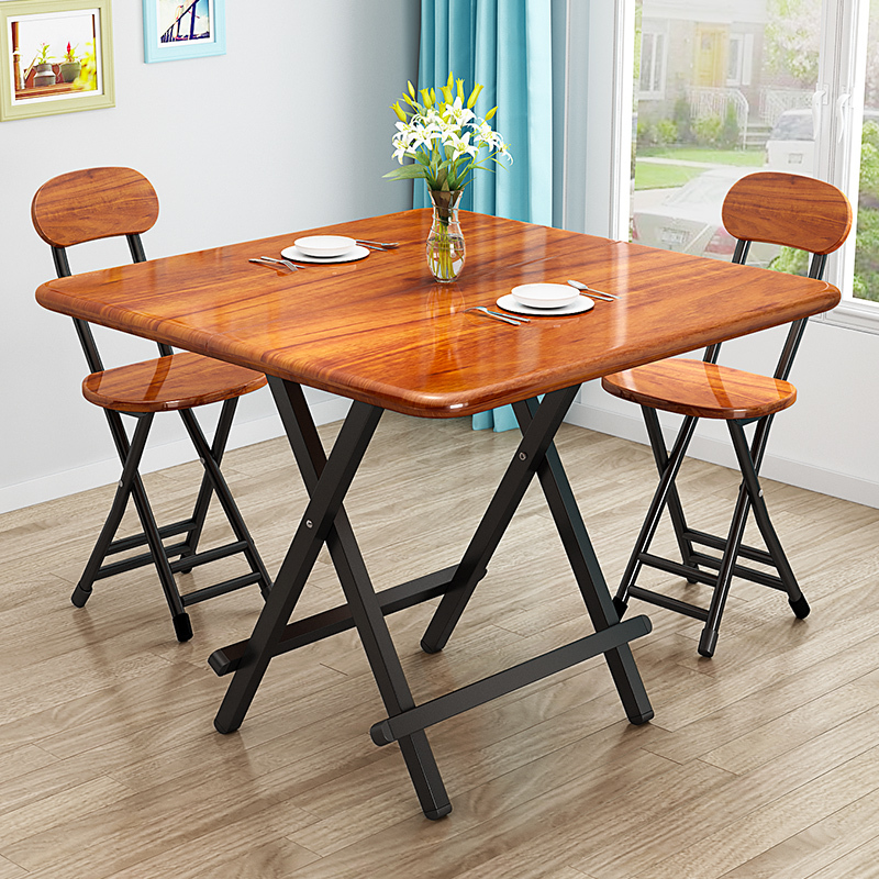 Stackable Dining Table for Home Use, Simple Dining Table, Portable Outdoor Table for Setting up Stalls, Stackable Table and Chairs for Rental Apartments, Small Square Table