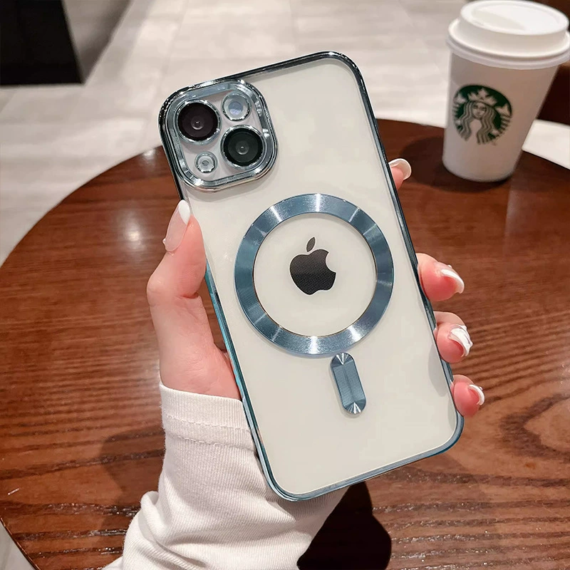 Чехол для телефона (Apple) 15 Pro Max — глянцевый электропокрытие MagSafe с защитой камеры