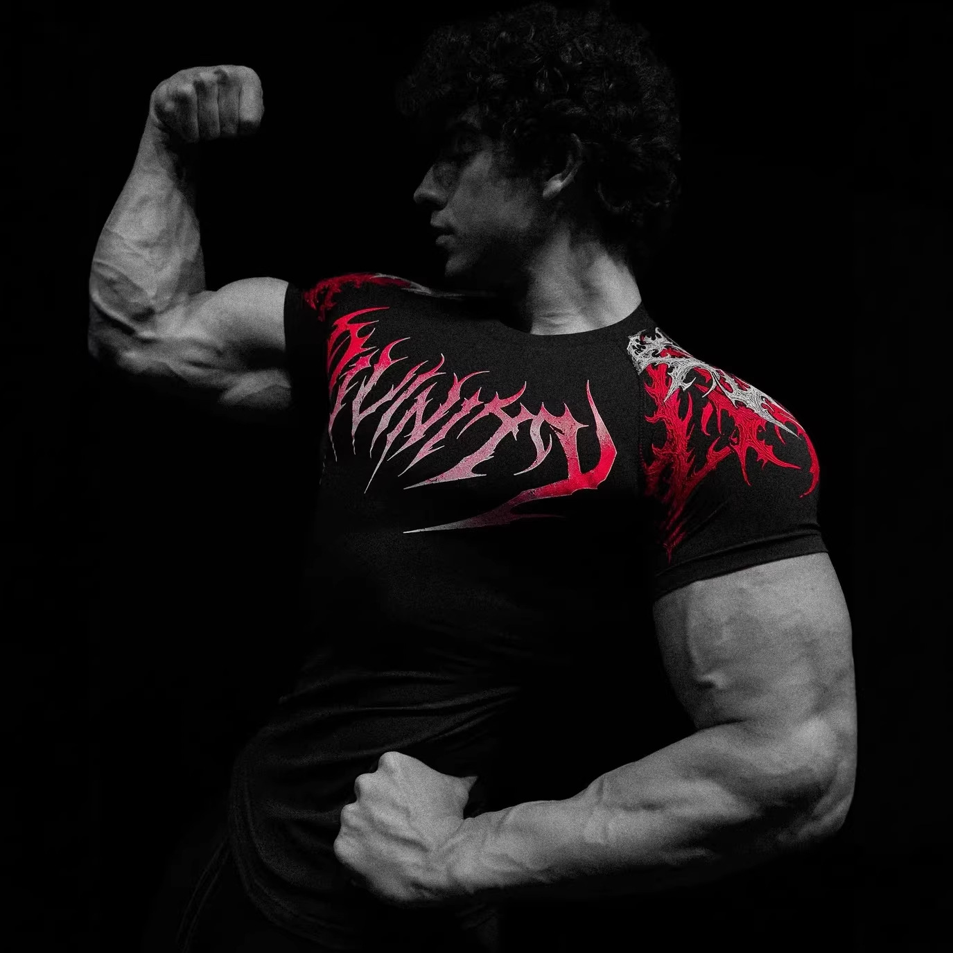Breathedivinity Trendy Dark Style Men's T-shirt Sports, Fitness, Cycling, And Basketball, Exclusively For Cross-border 008_viptrois.com