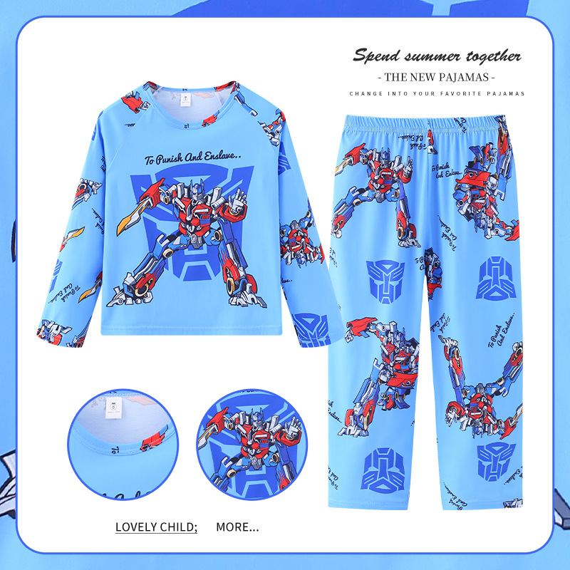 Pijamas de las niñas primavera y otoño manga larga delgada medio y grande niños lindos dibujos animados bebé niños princesa estilo homewear traje