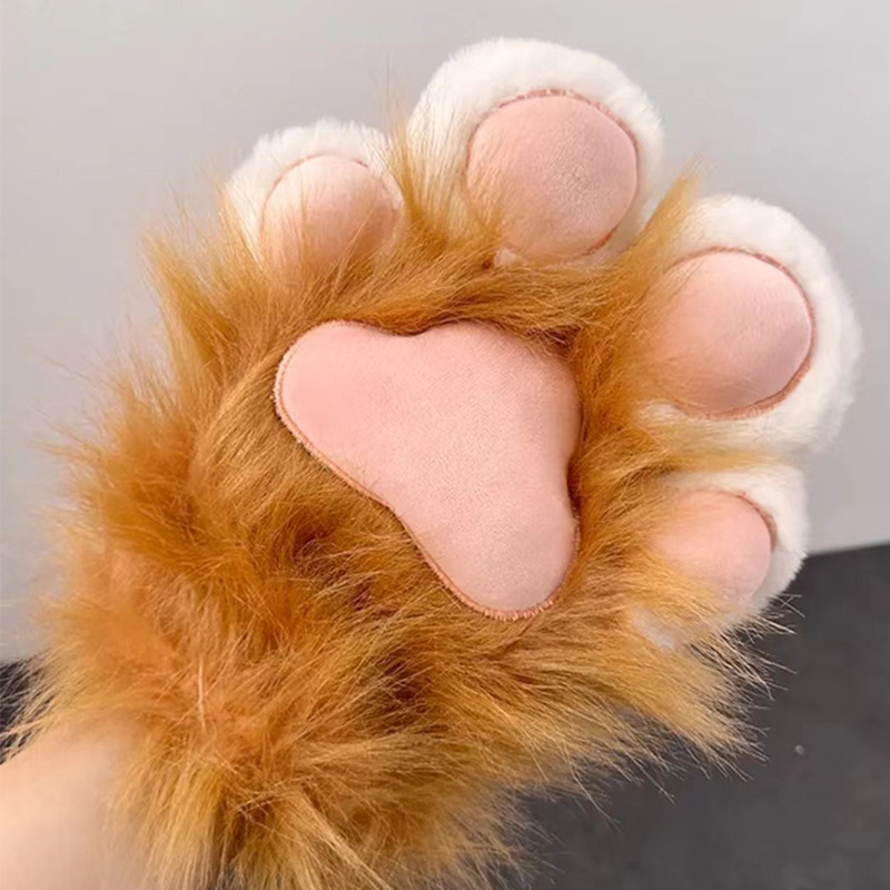 厚手の手袋、暖かくてかわいい、サウンディングパッド、動物コスチューム、面白いプラスベルベット、コミコン、猫の爪肉、二次元、送料無料|undefined