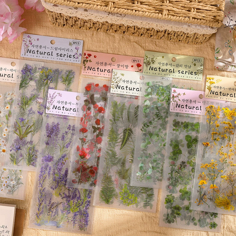 Серия книг серии Nature Handbook Водонепроницаемая прозрачная наклейка из ПВХ DIY завод цветок имитация цветок винтажная канцелярская наклейка