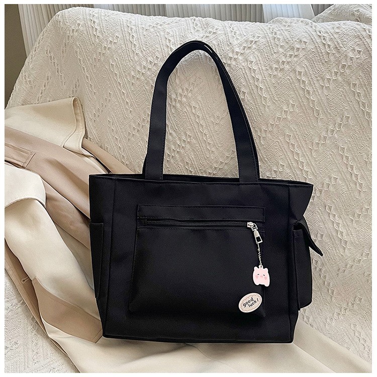 Bolso de tela de vela perezosa, color sólido, pequeño y fresco, estudiante universitario, viaje en clase, bolso de gran capacidad, bolso de hombro