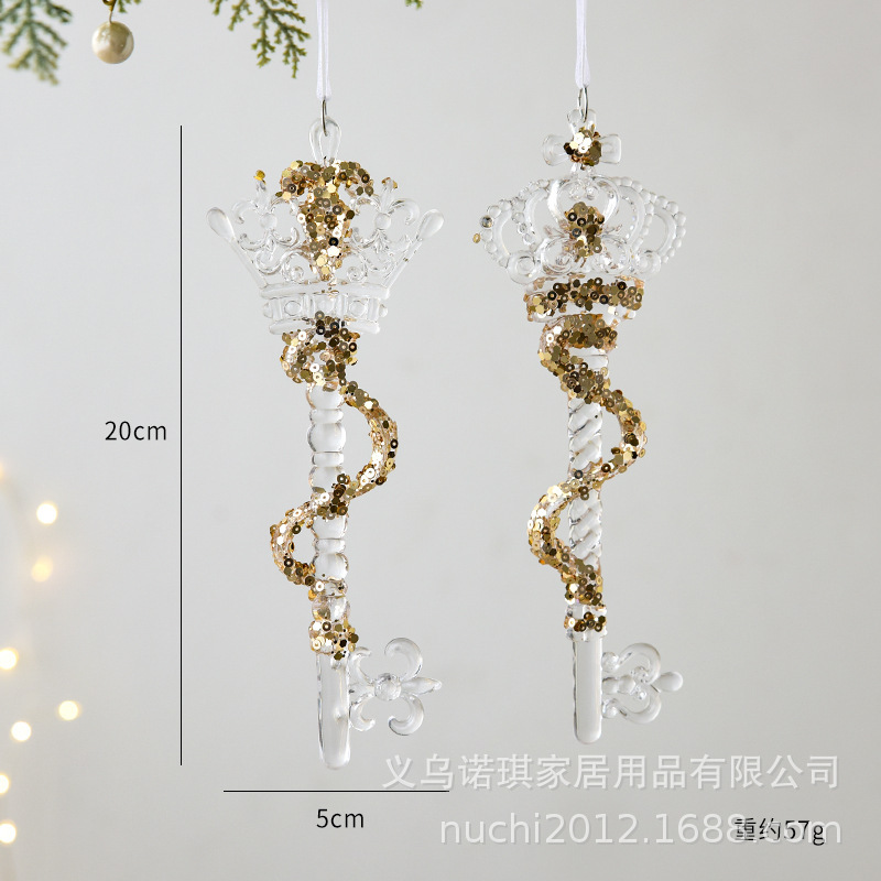 NUCHI クロスボーダー クリスマス装飾 アクリル クリスタル ペンダント スノーフレーク ガーランド クリスマスツリー 小さなペンダント|undefined