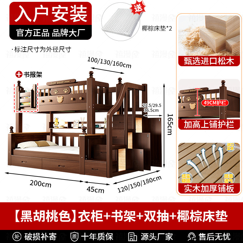 [블랙월넛 컬러] 옷장 + 더블드로우 매트리스 + 설치