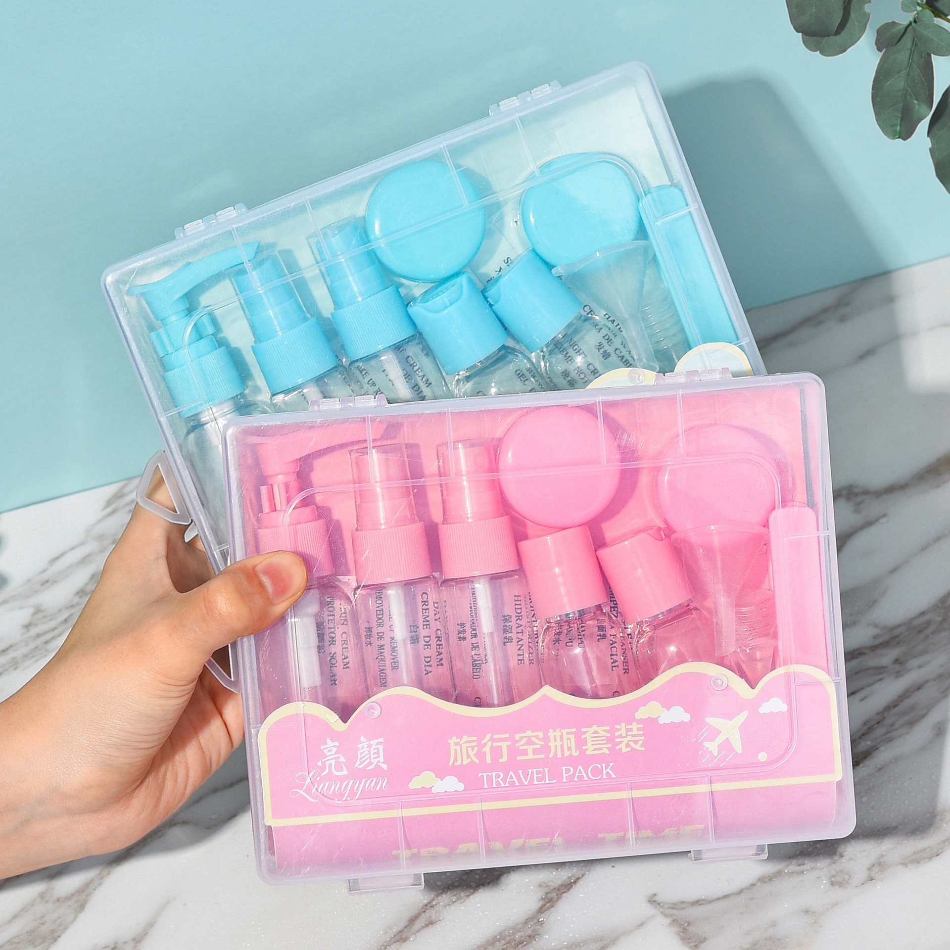 Traje de botella de spray de sub-botella de viaje botella de muestra pequeña portátil botella de spray de cuidado de la piel cosméticos hidratantes botella vacía regadera pequeña