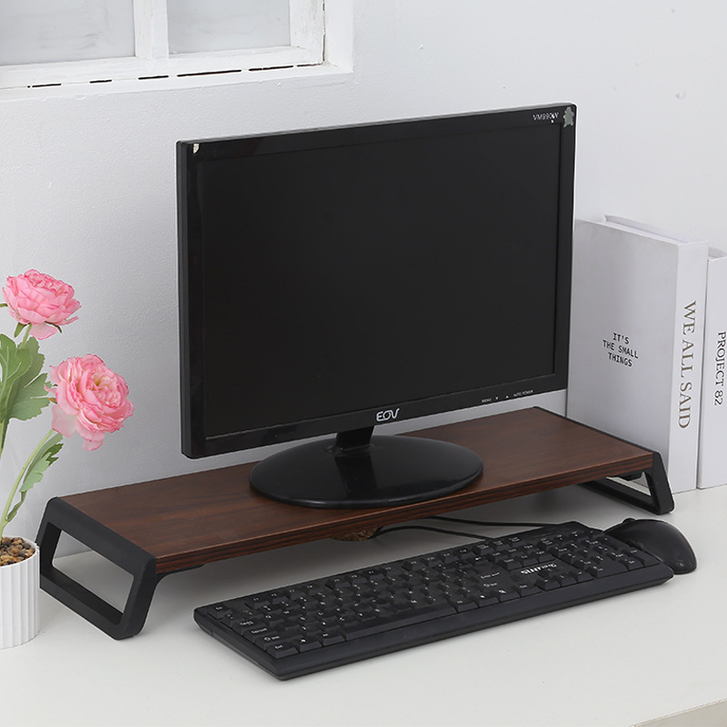 シンプルで厚みのあるコンピューターモニター高さ調整スタンド、USBインターフェース付き、オフィス用コンピューターモニター昇降デスク|undefined