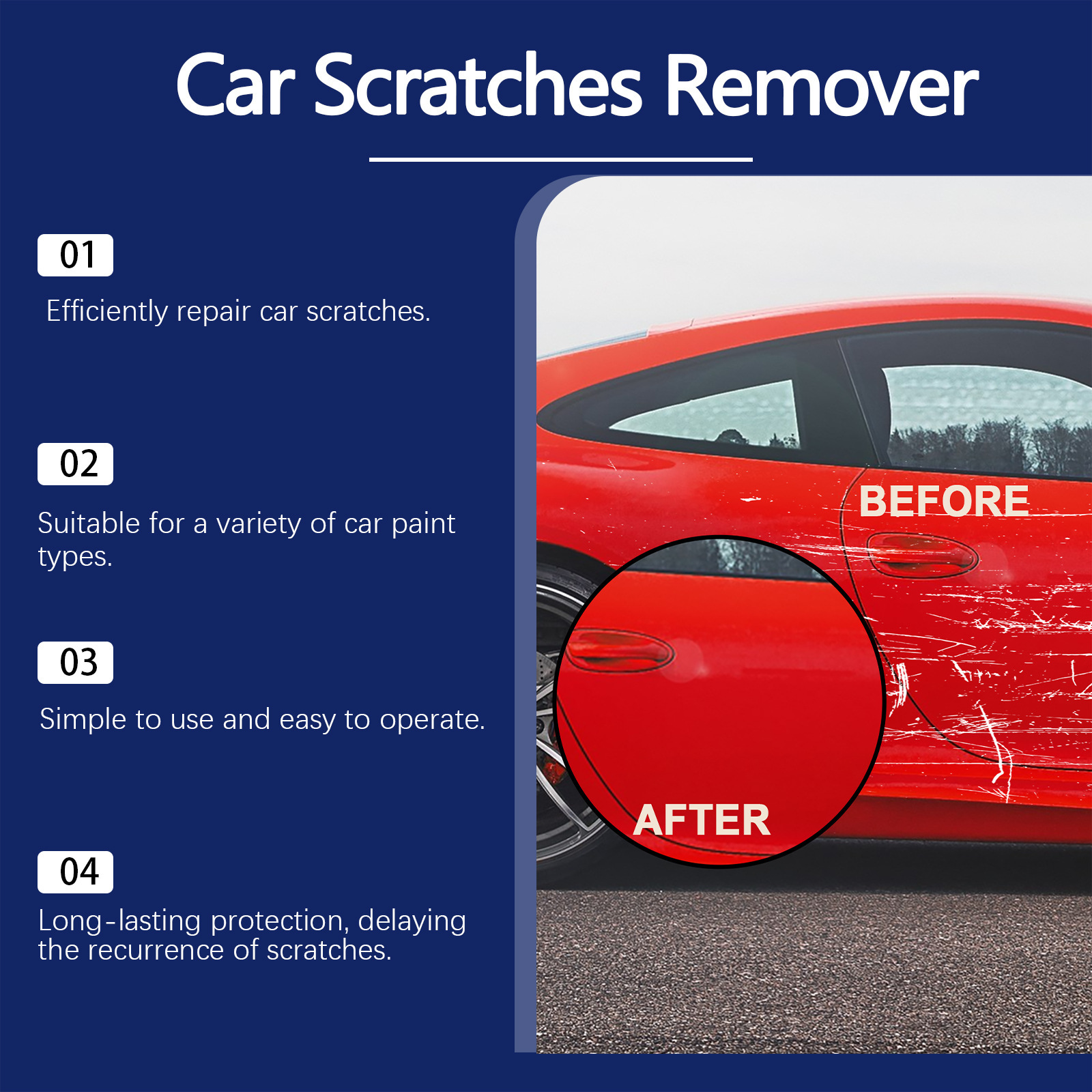 Eelhoe Car Scratch Care Agent, Scratch Removal Abrasive, Paint Car Polishing Wax, Car Mark Scratch Care