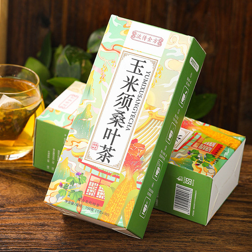 Handpicked Golden Formula Corn Silk & Mulberry Leaf Tea—Packaged, Bagged Tea Alternative: Not Sanjiang Tea, Not Compressed Tea, Ideal for Health and Wellness, Also Serves as a Herbal Tea Substitute