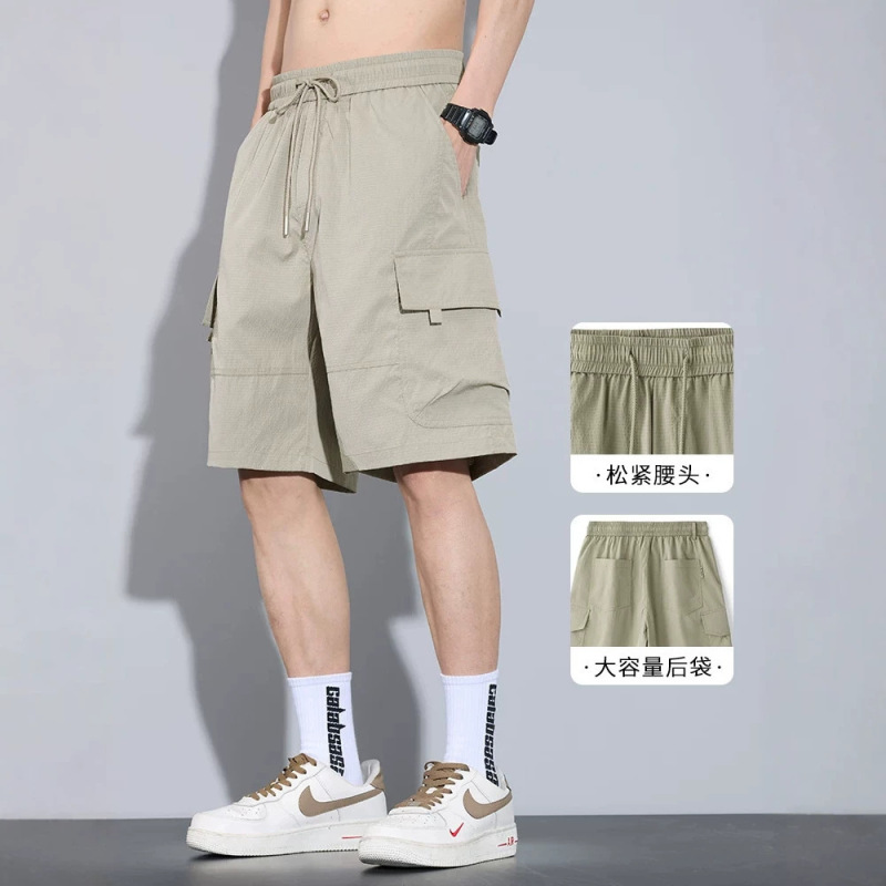 Cross-Border Loose-Fitting Ice Silk Casual Pants, Thin Men's Summer Breathable Five-Point Shorts, American-Style Work Pants Cross-Border Loose-Fitting Ice Silk Casual Pants, Thin Men's Summer Breathable Five-Point Shorts, American-Style Work Pants