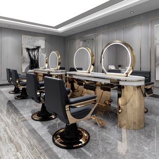 Hairdressing Shop Perm Dyeing Mirror Table Internet Celebrity Barber Shop with Cabinet Integrated Hair Cutting Mirror Hair Salon Special Single and Double Mirror with Cabinet