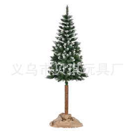 贝琪PVC尖头沾白木杆圣诞树绑树落雪圣诞装饰品圣诞树商场布景
