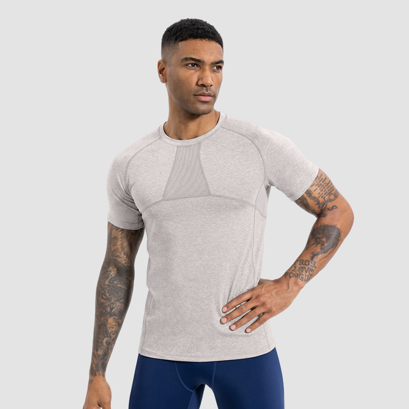 Personalizada transpiración rápida secado camiseta camiseta camiseta de compresión de manga corta camiseta hombre camiseta de malla de manga corta ropa de fitness
