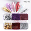 Red nail sequins for manicure for St. Valentine's Day for nails, suitable for import, new collection, 6 cells, wholesale