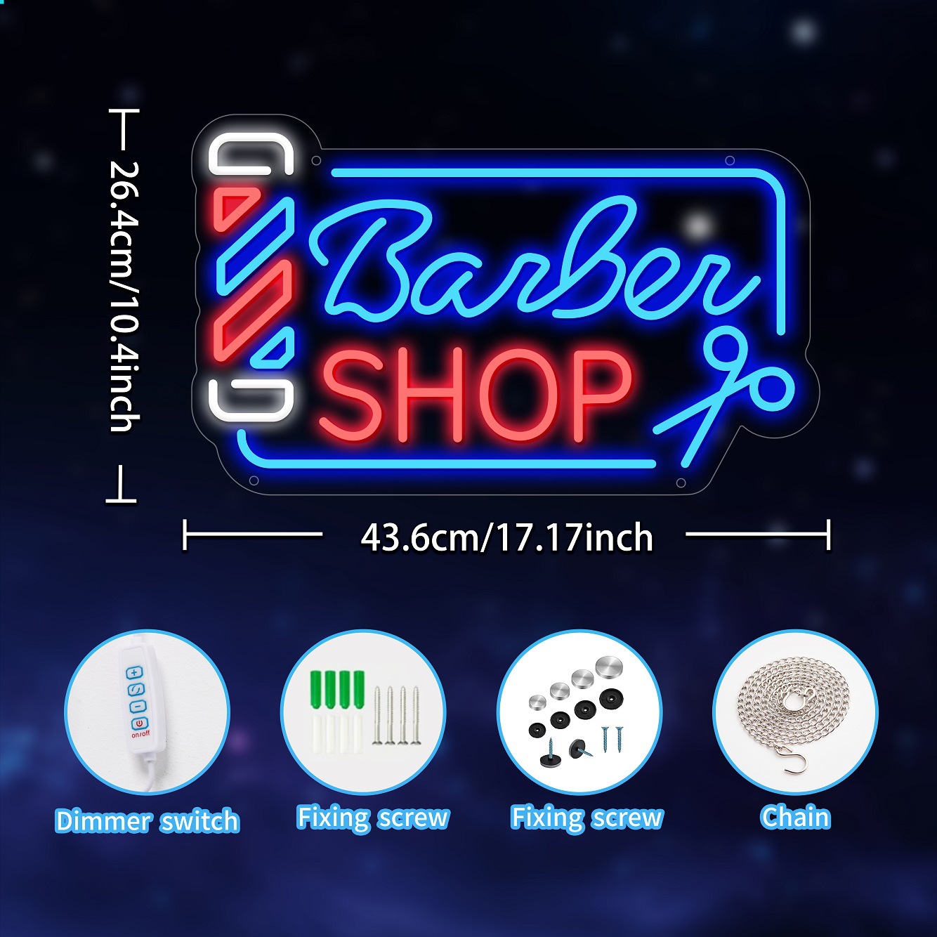 led barbería de neón transfronteriza lámpara de cartel luminoso lámpara de letras lámpara cartel publicitario lámpara decorativa