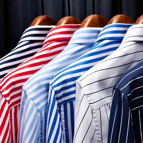 Silk Image Men's Striped Long-Sleeve Trendy Shirt Men's Collar Shirt 228-1013-P18