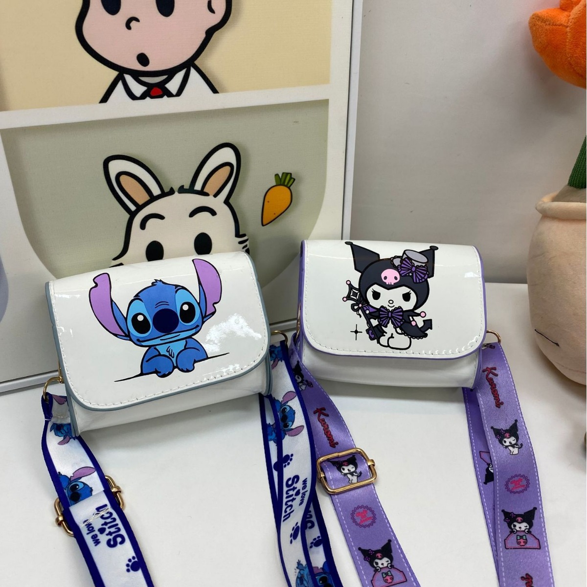 2024 Stitch New Fashion Children's Single Shoulder Crossbody Snack Bag Cartoon Cute Popular Evaluation Accessory for Girls