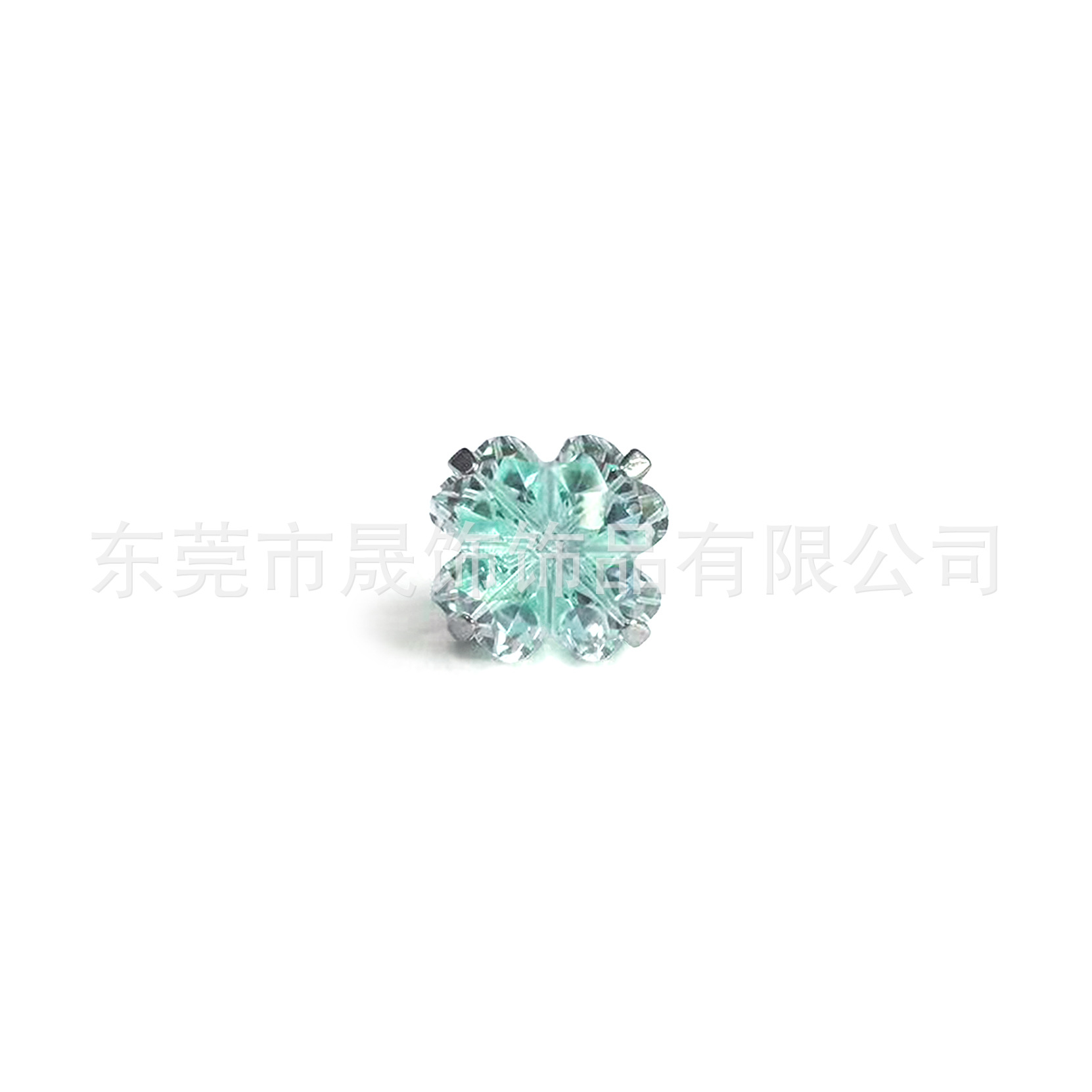 F136 Titanium Alloy 四叶草 Cubic Zirconia Ear Stud 渐变幸运草 Helix Cartilage Stud G23 Titanium Internal Thread Piercing Jewelry