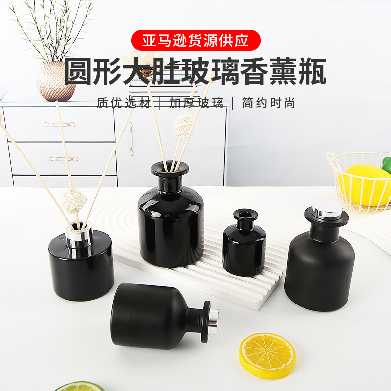 Cross-border car air freshener bottle empty bottle with cap no flame rattan dried flowers hotel household perfume glass measuring bottle wholesale