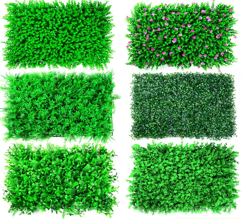 Artificial Plant Wall (Milan) 40×60 cm Modular Plastic Green Lawn Panel, Customizable