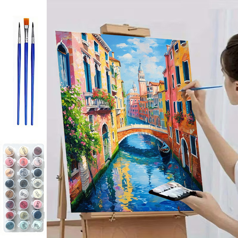 Ozon Miyazaki Jun pintura al óleo digital de verano DIY relleno manual de color curación con combinación de marcos interiores decoración de Sala de estar estilo INSI image 12