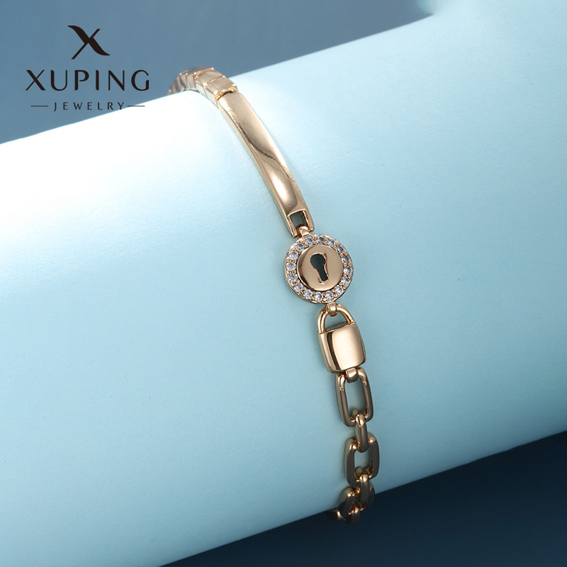 Xuing joyería oro cerradura redonda agujero moda costura pulsera europea y americana moda personalizada diseño pulsera al por mayor