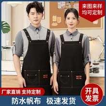 网红防水帆布水果店围裙logo印字生鲜超市服务员上班专用工作服女
