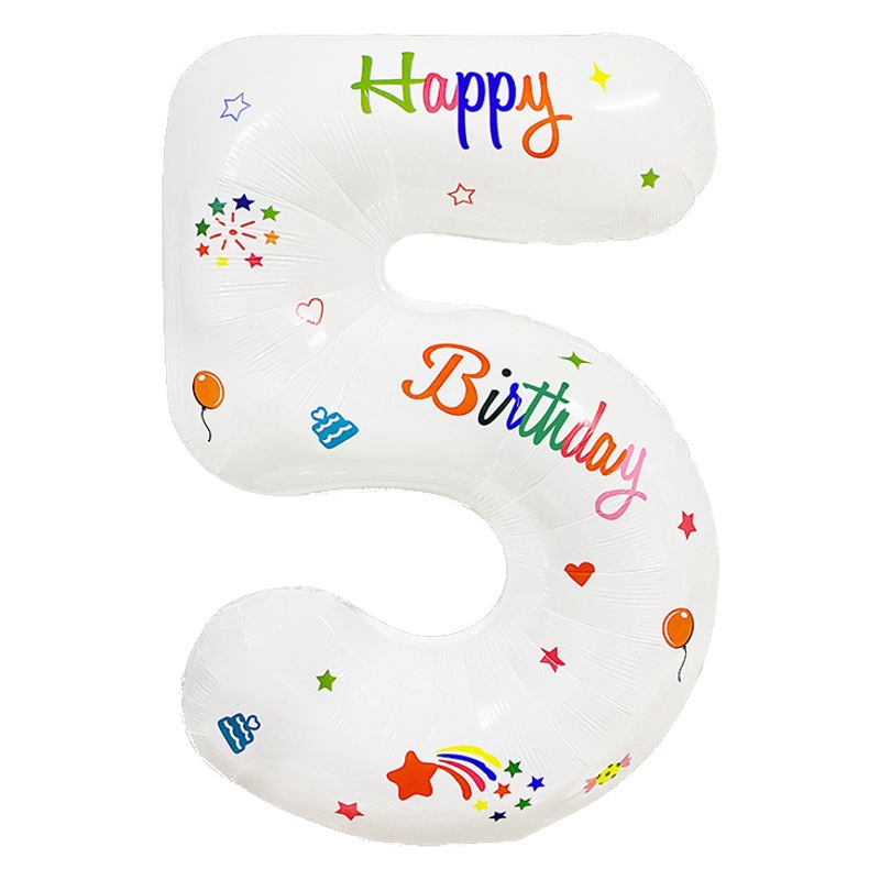 32 pulgadas número blanco feliz cumpleaños globo decoración película de aluminio fiesta escena de la foto diseño de fondo accesorios de vestir