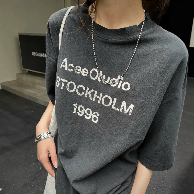 Feel Free to Compare~ Cross-Border American Retro Style 1996 Letter Print T-Shirt for Women, Loose Fit with Dropped Shoulder Sleeves, Sun Protection Top Feel Free to Compare~ Cross-Border American Retro Style 1996 Letter Print T-Shirt for Women, Loose Fit with Dropped Shoulder Sleeves, Sun Protection Top