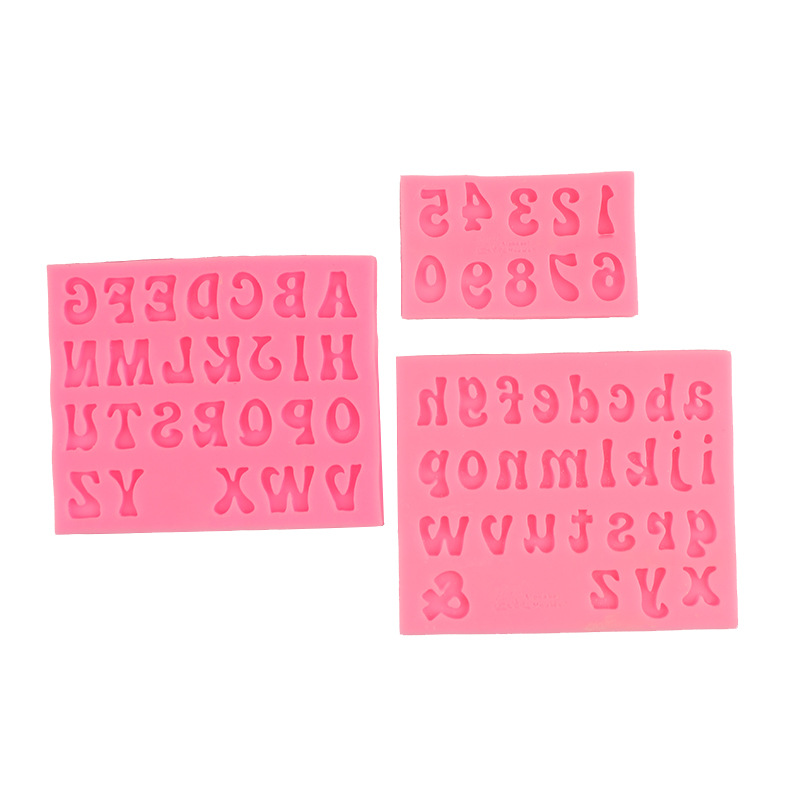26 inglés letras y números molde de silicona DIY fondant cake chocolate Decoración Accesorios molde de silicona
