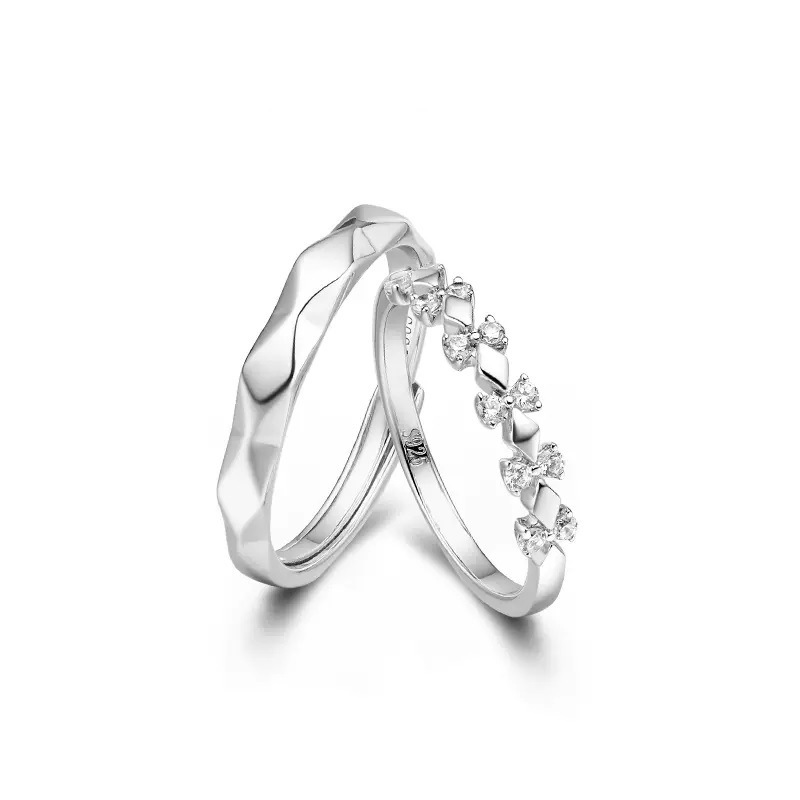 S925 anillo de pareja de plata esterlina para anillo de pareja de amor para hombres y mujeres un par de luz de lujo diseño de nicho de alta calidad