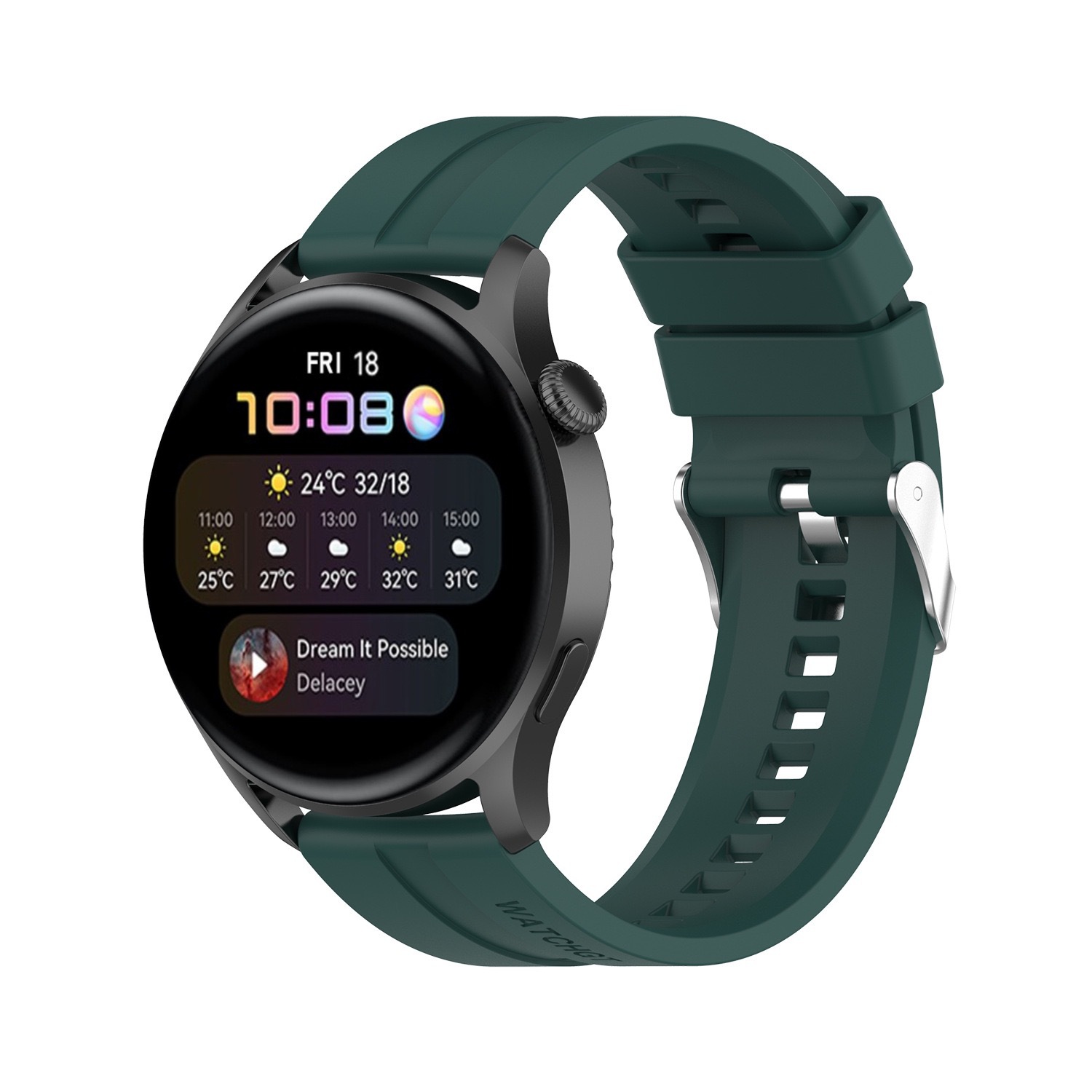 Suitable for Huawei Watch gt2 silicone strap, sporty couple style flat-head strap, universal gt3 watch strap undefined