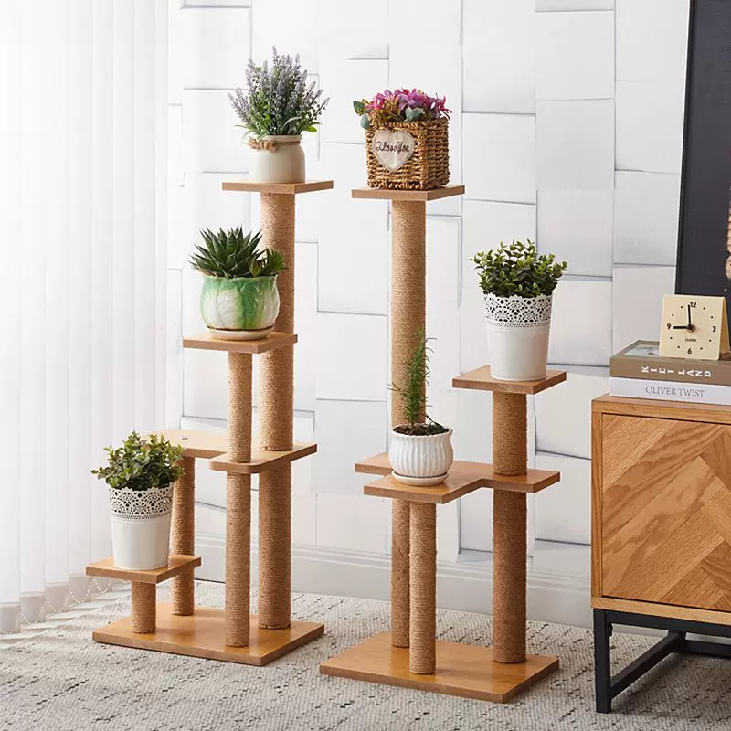 家用新款剑麻植物花架阳台室内多层置物架客厅落地剑麻花盆架子