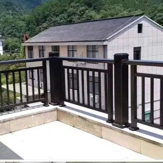 新中式铝艺护栏铝合金别墅围栏自建房家用庭院安全隔离栏防护栏