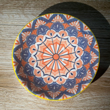 外贸卡通创意碗碟跨境餐具普包陶瓷碗波西米亚釉下彩家用饭碗批发