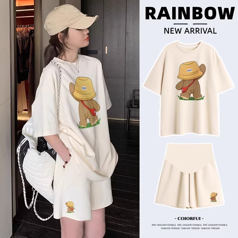 Maternity Outfit Summer Fashion Stylish Trendy Versatile 2026 New Short-Sleeve Thin Top and Shorts Two-Piece Set for Summer Maternity Outfit Summer Fashion Stylish Trendy Versatile 2026 New Short-Sleeve Thin Top and Shorts Two-Piece Set for Summer
