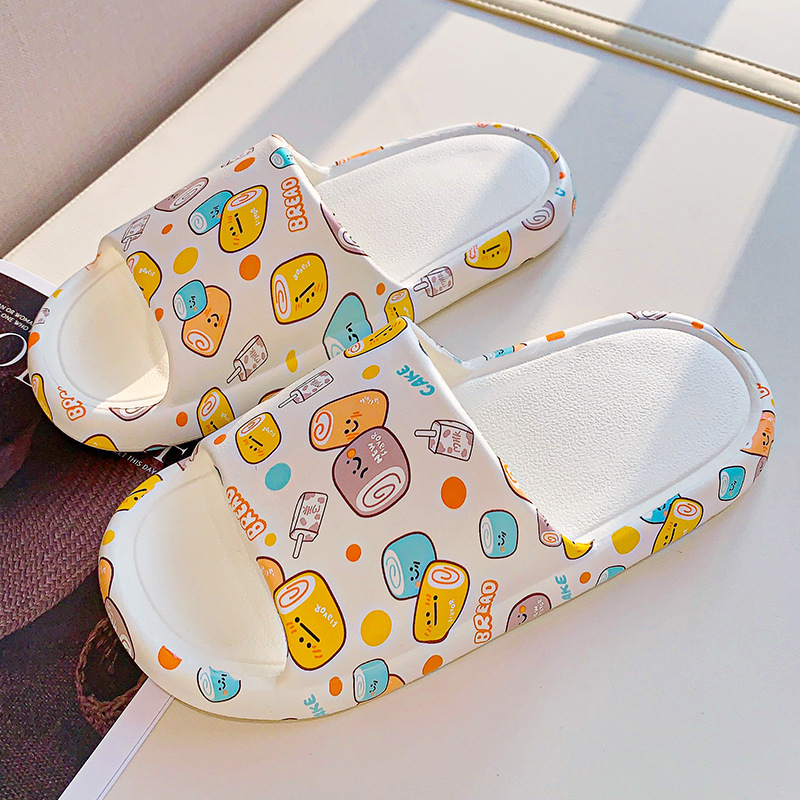 Slip-on Slippers for Indoor Home Use Non-slip Bathroom Bathing eva Thick Bottom Wear-resistant Sandals for Men and Women Summer