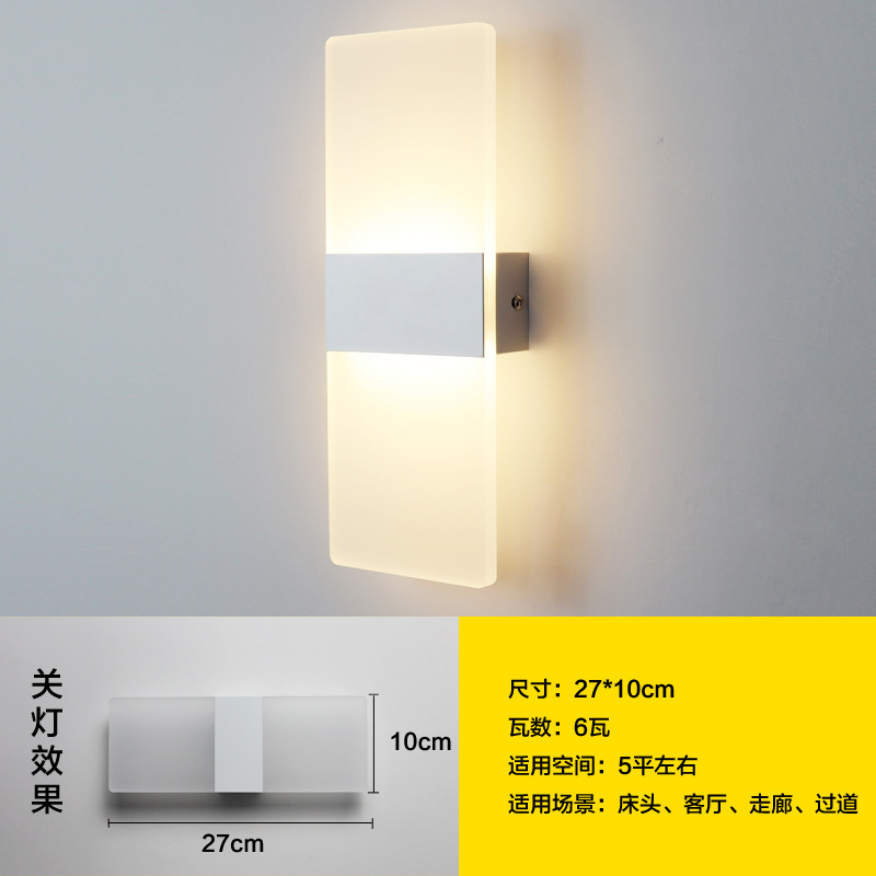 Lámpara de Pared LED de Acrílico para Dormitorio y Pasillo