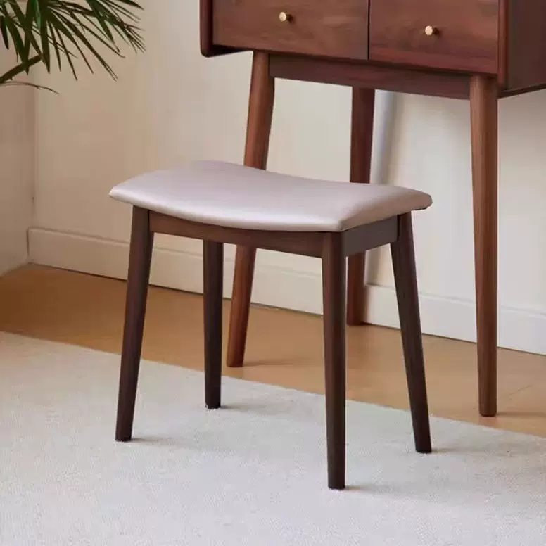 实木化妆凳高级马鞍凳轻奢软包梳妆凳卧室椅子家用板凳梳妆台凳子