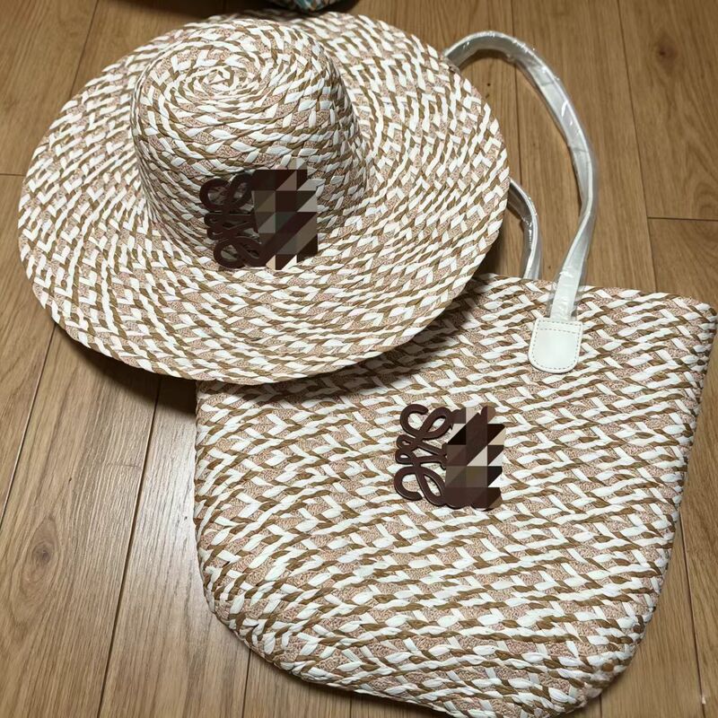 2026 Luo Wei's New Straw Hat and Bag Set, Sunshade Wide-Brimmed Hat, Straw Hat, Large-Capacity Straw Tote Bag 2026 Luo Wei's New Straw Hat and Bag Set, Sunshade Wide-Brimmed Hat, Straw Hat, Large-Capacity Straw Tote Bag