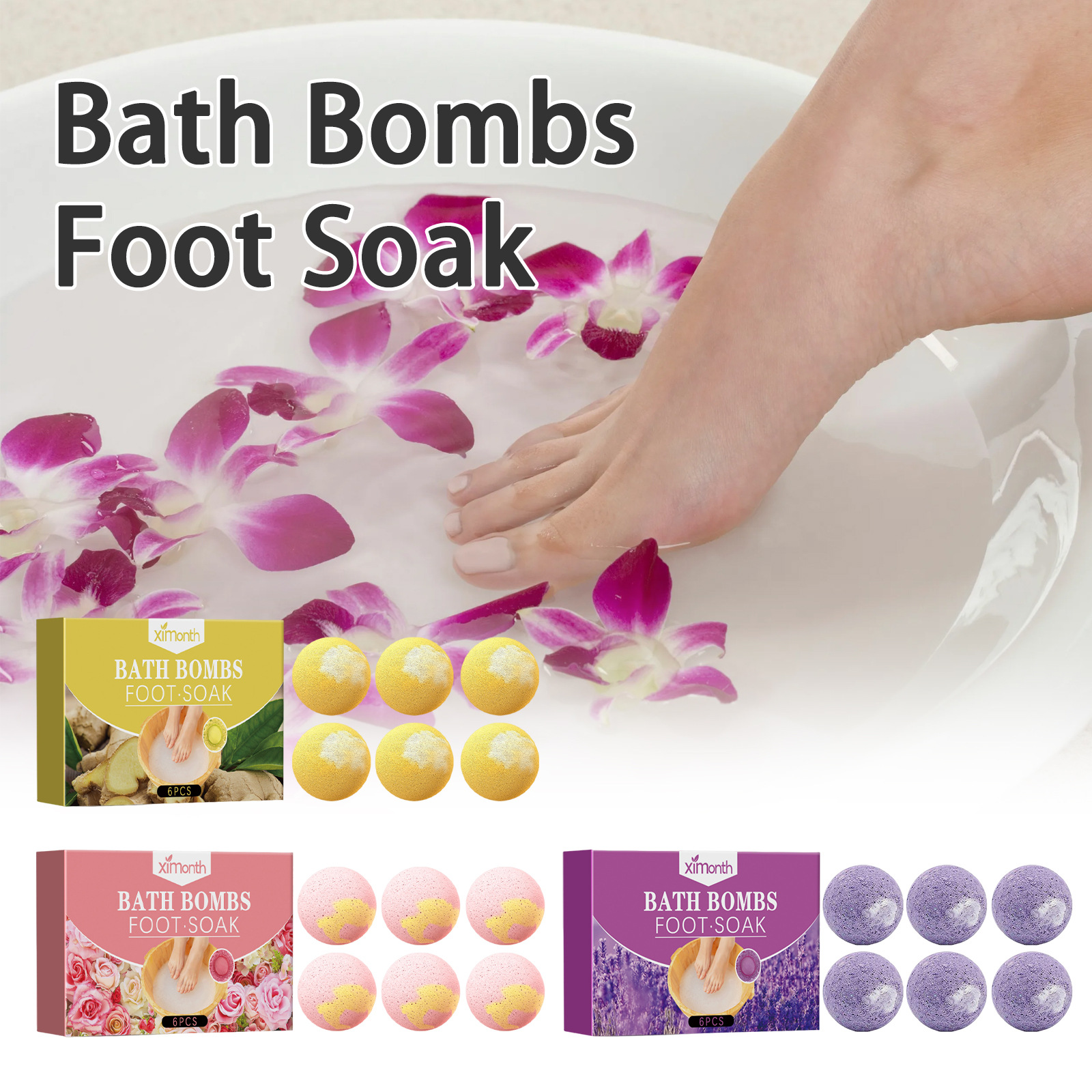 Ximonth Lavender Foot Bath Ball Gentle Moisturizing Care Peeling Cleansing Body Care Foot Soaking Ball