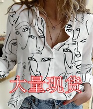 2023�W���L�ٴ��OӋ�����^ӡ���r��Blouse���|�r��Ů�����L��